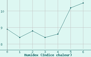 Courbe de l'humidex pour Loferer Alm