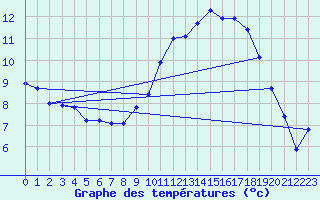 Courbe de tempratures pour Berne Liebefeld (Sw)