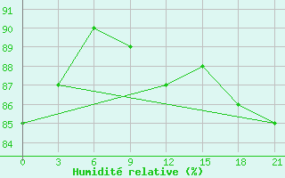 Courbe de l'humidit relative pour Novyj Ushtogan