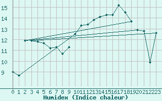 Courbe de l'humidex pour Selonnet (04)