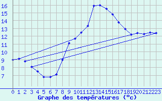 Courbe de tempratures pour Nideggen-Schmidt