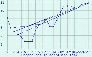 Courbe de tempratures pour Ble - Binningen (Sw)