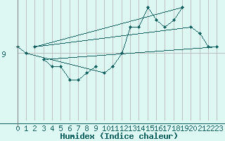 Courbe de l'humidex pour Cap de la Hague (50)