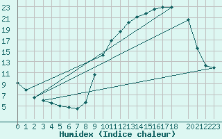 Courbe de l'humidex pour Variscourt (02)