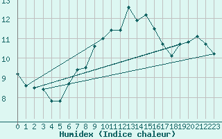 Courbe de l'humidex pour Neuchatel (Sw)