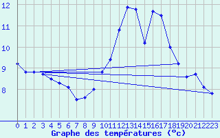 Courbe de tempratures pour Chteaudun (28)