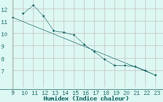 Courbe de l'humidex pour Hvide Sande