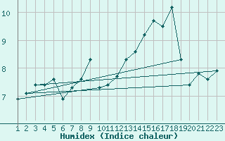 Courbe de l'humidex pour Variscourt (02)