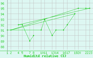 Courbe de l'humidit relative pour Seljalandsdalur - skaskli