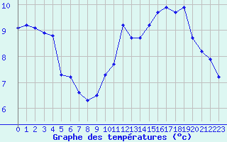 Courbe de tempratures pour Villacoublay (78)