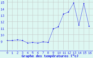 Courbe de tempratures pour Rioux Martin (16)