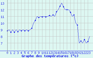 Courbe de tempratures pour Fassberg