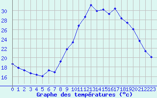 Courbe de tempratures pour Avignon (84)