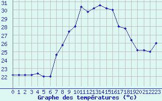 Courbe de tempratures pour Cap Mele (It)