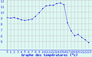 Courbe de tempratures pour Gross Luesewitz