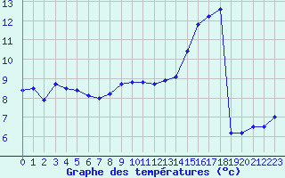 Courbe de tempratures pour Mont-Aigoual (30)