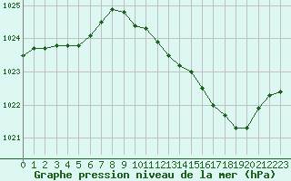 Courbe de la pression atmosphrique pour Besanon (25)