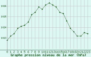 Courbe de la pression atmosphrique pour Bonnecombe - Les Salces (48)