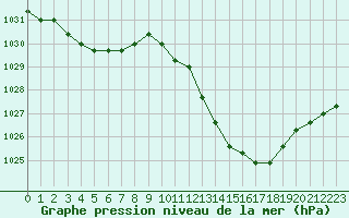 Courbe de la pression atmosphrique pour Manlleu (Esp)