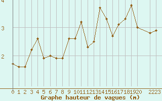 Courbe de la hauteur des vagues pour la bouée 6100002