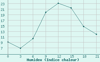 Courbe de l'humidex pour Sarny