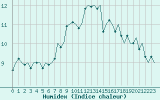 Courbe de l'humidex pour Bueckeburg