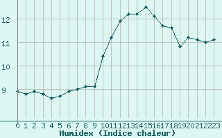 Courbe de l'humidex pour Finner