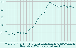 Courbe de l'humidex pour Carcassonne (11)