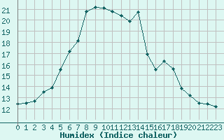 Courbe de l'humidex pour Salla Naruska