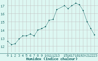 Courbe de l'humidex pour Fagernes
