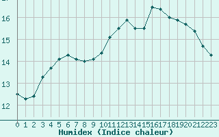 Courbe de l'humidex pour La Roche-sur-Yon (85)