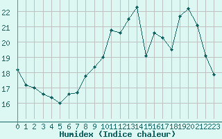 Courbe de l'humidex pour Variscourt (02)