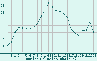 Courbe de l'humidex pour Cap Corse (2B)