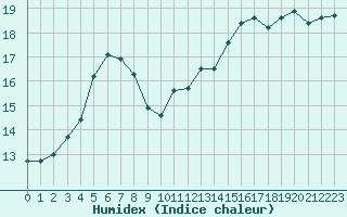 Courbe de l'humidex pour Pembrey Sands