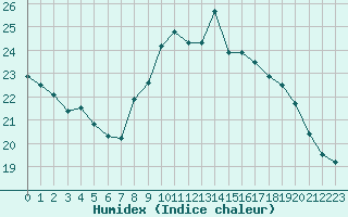 Courbe de l'humidex pour Feldberg-Schwarzwald (All)