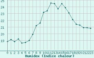 Courbe de l'humidex pour Oviedo