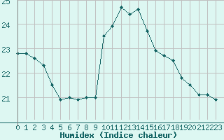 Courbe de l'humidex pour Ploumanac'h (22)