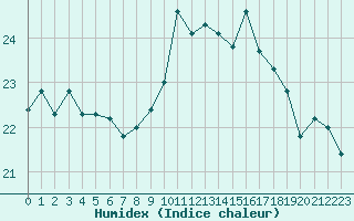 Courbe de l'humidex pour Pau (64)