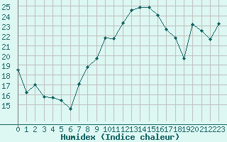 Courbe de l'humidex pour Wdenswil