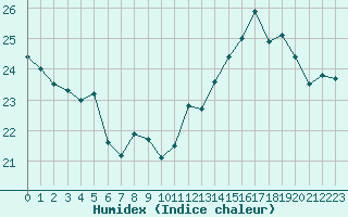 Courbe de l'humidex pour Rochefort Saint-Agnant (17)