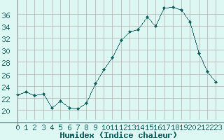 Courbe de l'humidex pour Brigueuil (16)