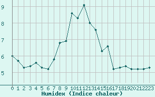 Courbe de l'humidex pour Lahr (All)