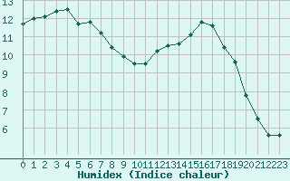 Courbe de l'humidex pour Aigrefeuille d'Aunis (17)