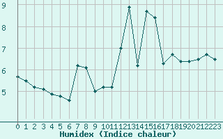 Courbe de l'humidex pour Luedenscheid