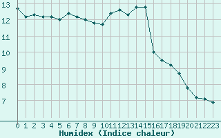 Courbe de l'humidex pour Combs-la-Ville (77)