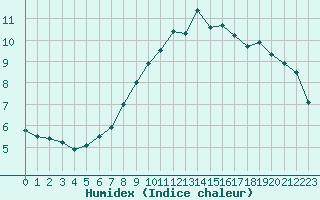 Courbe de l'humidex pour Kikinda