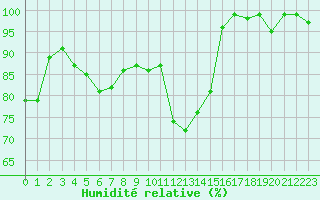 Courbe de l'humidit relative pour Hoernli