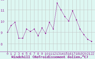 Courbe du refroidissement olien pour Le Talut - Belle-Ile (56)