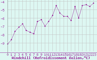 Courbe du refroidissement olien pour Mont-Rigi (Be)