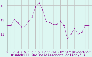 Courbe du refroidissement olien pour le bateau PJAI
